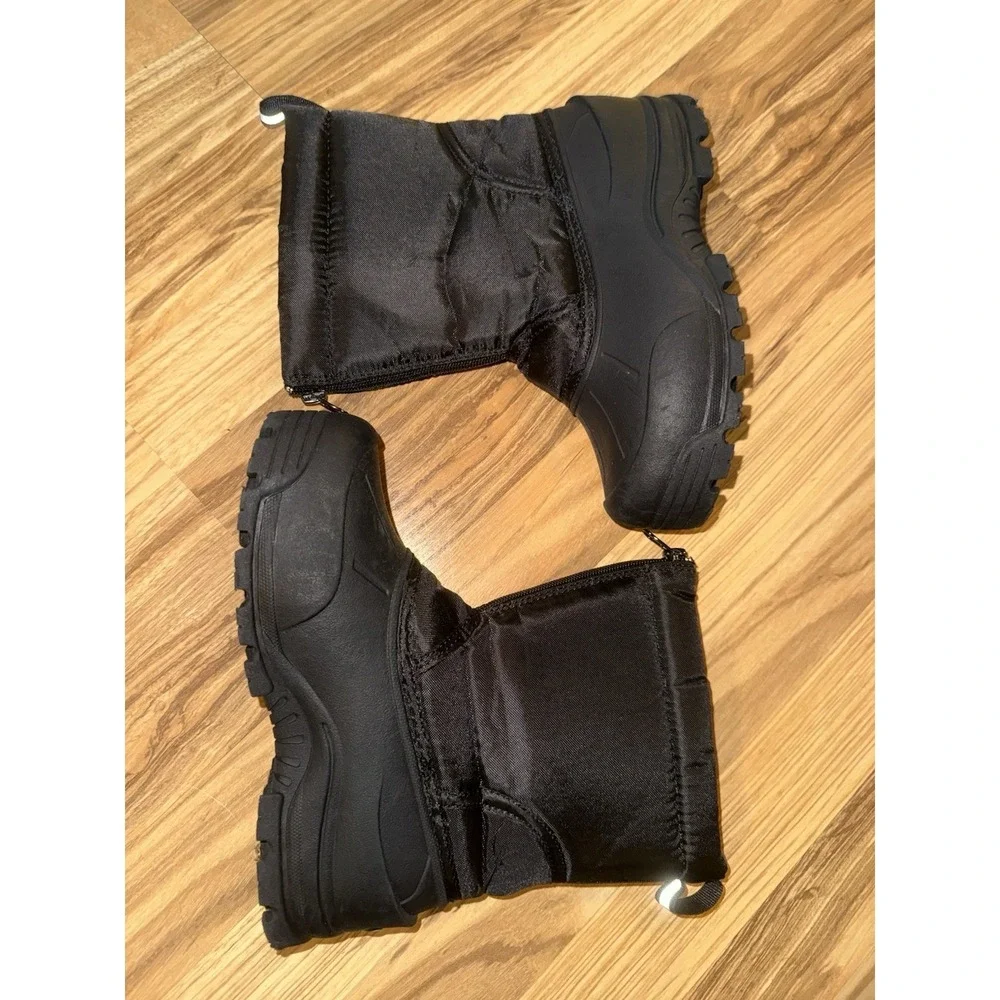 Northside Kid's Icicle Snow Boots Sz 3Y 3 Youth Black Zipper Close Fur‎ Lined